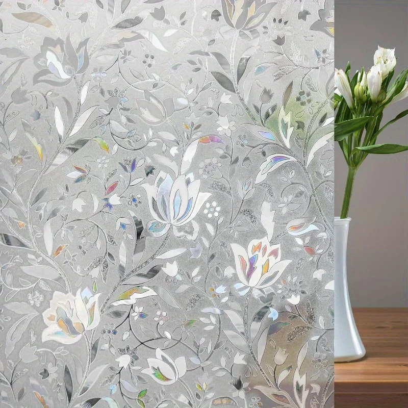 Frosted Privacy Window Film Static Cling UV Protection Removable No See Through for Living Room Home Bathroom