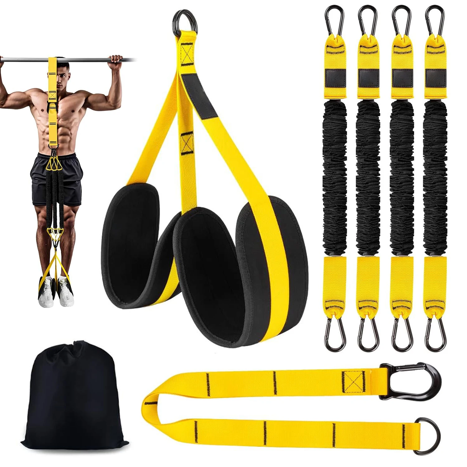 75LB Hochleistungs-Elastik-Trainingsband, verdicktes Latex/TPE, reißfest, geeignet für Klimmzüge/Kniebeugen/Kreuzheben/Armkrafttraining, Allround-Unisex-Kraftunterstützungsband