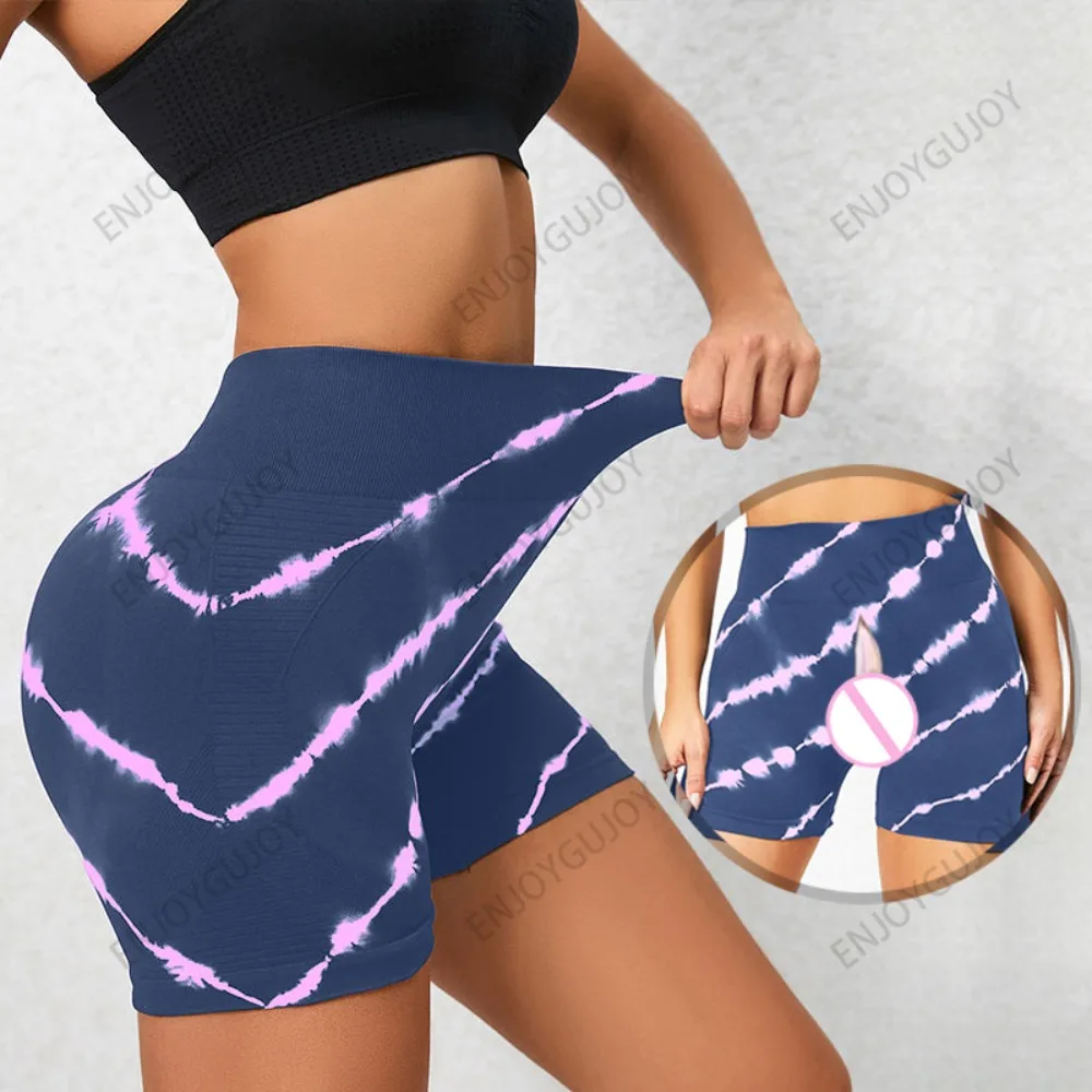 

Seamless Elastic Fitness Shorts, Ms Invisible Open Crotch, Outdoor Sex, High Waist, Peach Buttocks Training, Sports Pants