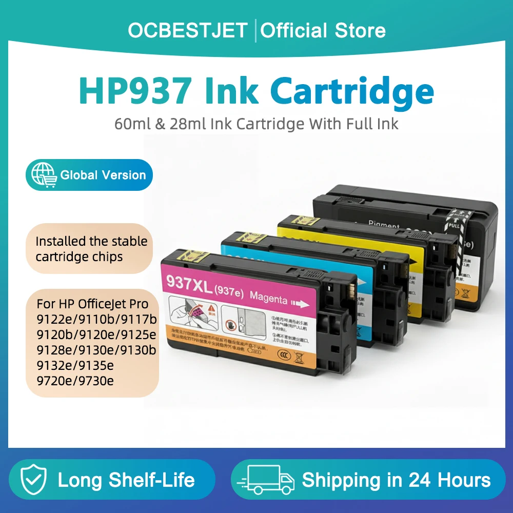 

New For HP 937 937XL 937E Compatible Ink Cartridge For HP OfficeJet Pro 9110b 9120b 9130b 9720 9730 9122 9720e Printer