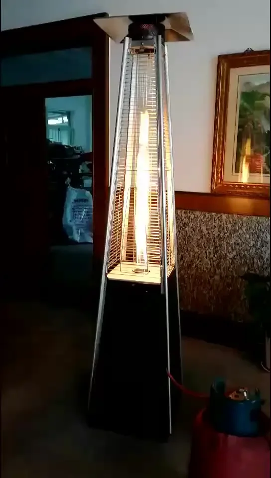 Stainless steel Pyramid outdoor gas patio heater with flame Tower gas patio heater with cheap price