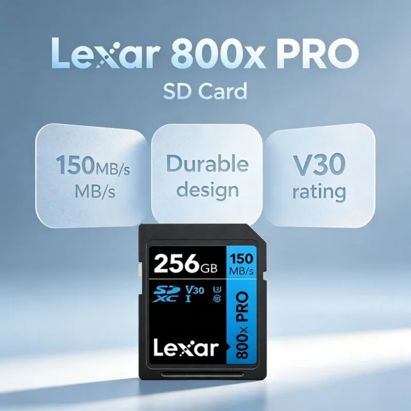 Lexar 800x Pro SD Card 150MB/s Read UHS-I V30 U3 Class 10 4K SDXC 32GB 64GB 128GB 256GB Memory Card for Action Camera