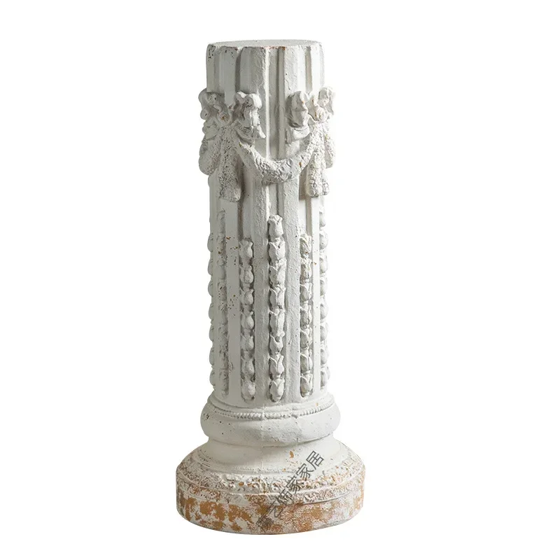 European retro round Roman column flower pot wedding road photography props