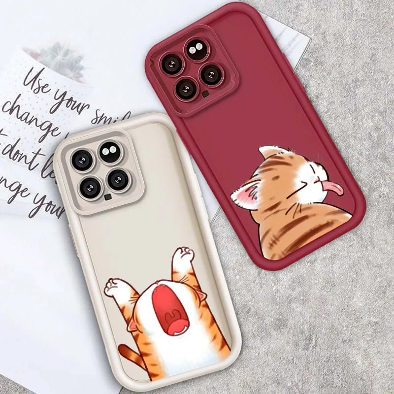 

Cartoon Fun Cat Popular For Xiaomi Mi 17 15 14 14T Redmi 13 13T 13C 12C 14C 12 12T Lite Pro 5G Eye Ladder Phone Case