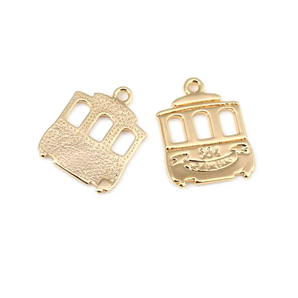 18K Gold Color Airplane Bicycle Tower Windmill Charms Pendants High Quality Diy Jewelry Making Necklace Earrings Accessories