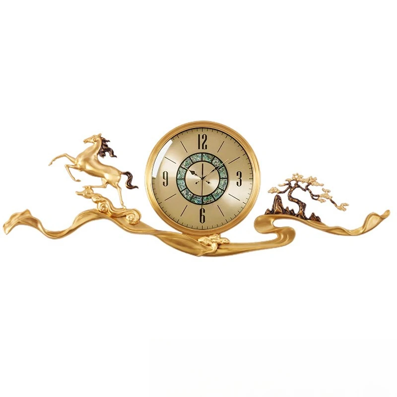

New Chinese pure copper wall clock, living room creativity is a success, high-end wall decoration, high-end atmospheric clock