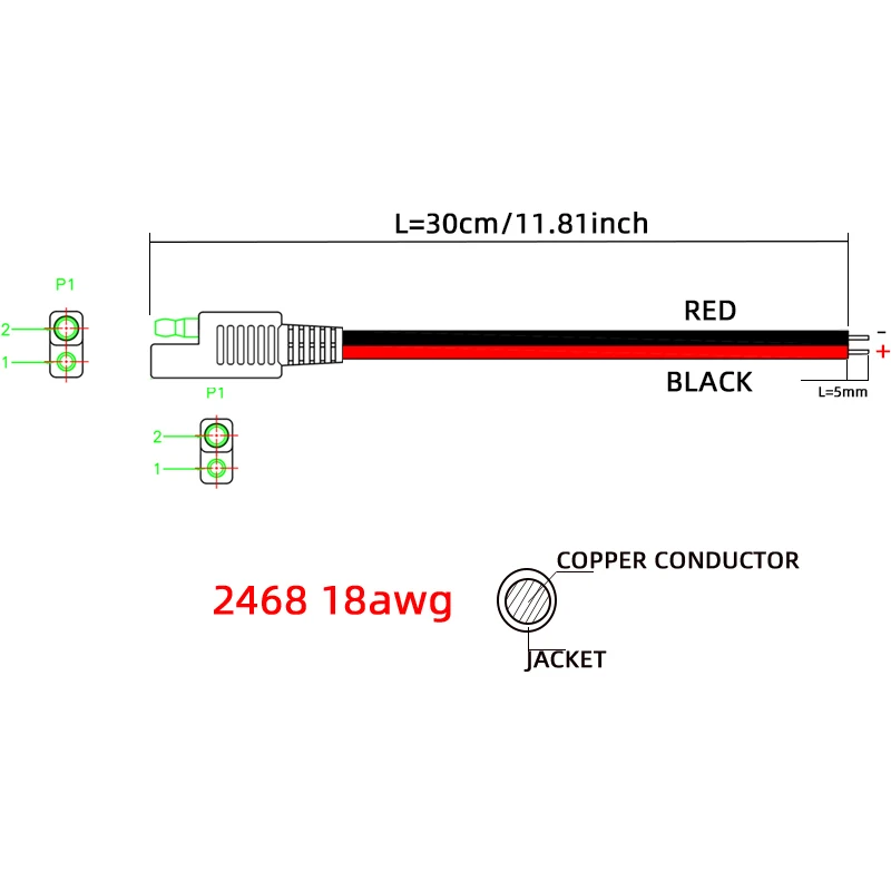 3pcs SAE Connector Output Cable SAE Quick Connector Disconnect Plug SAE Automotive Extension Cable Solar Panel SAE Plug