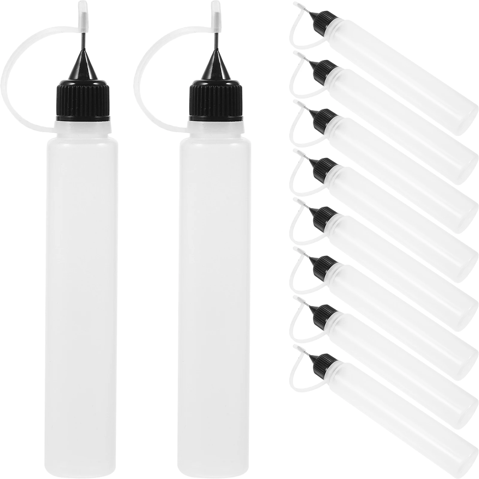 

10 Pcs 30ML White Refillable Needle Tip Glue Bottles Small Size Craft Tools for Oil Sand Painting Tie Dye Projects No Leak