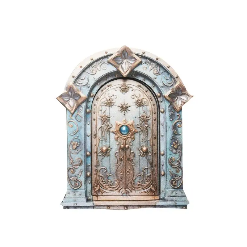 Miniature Door Wood Fairy Gnome Door For Gardens Garden Ornaments Elf Door Decoration Tree Stump Decorations Fairy Tree