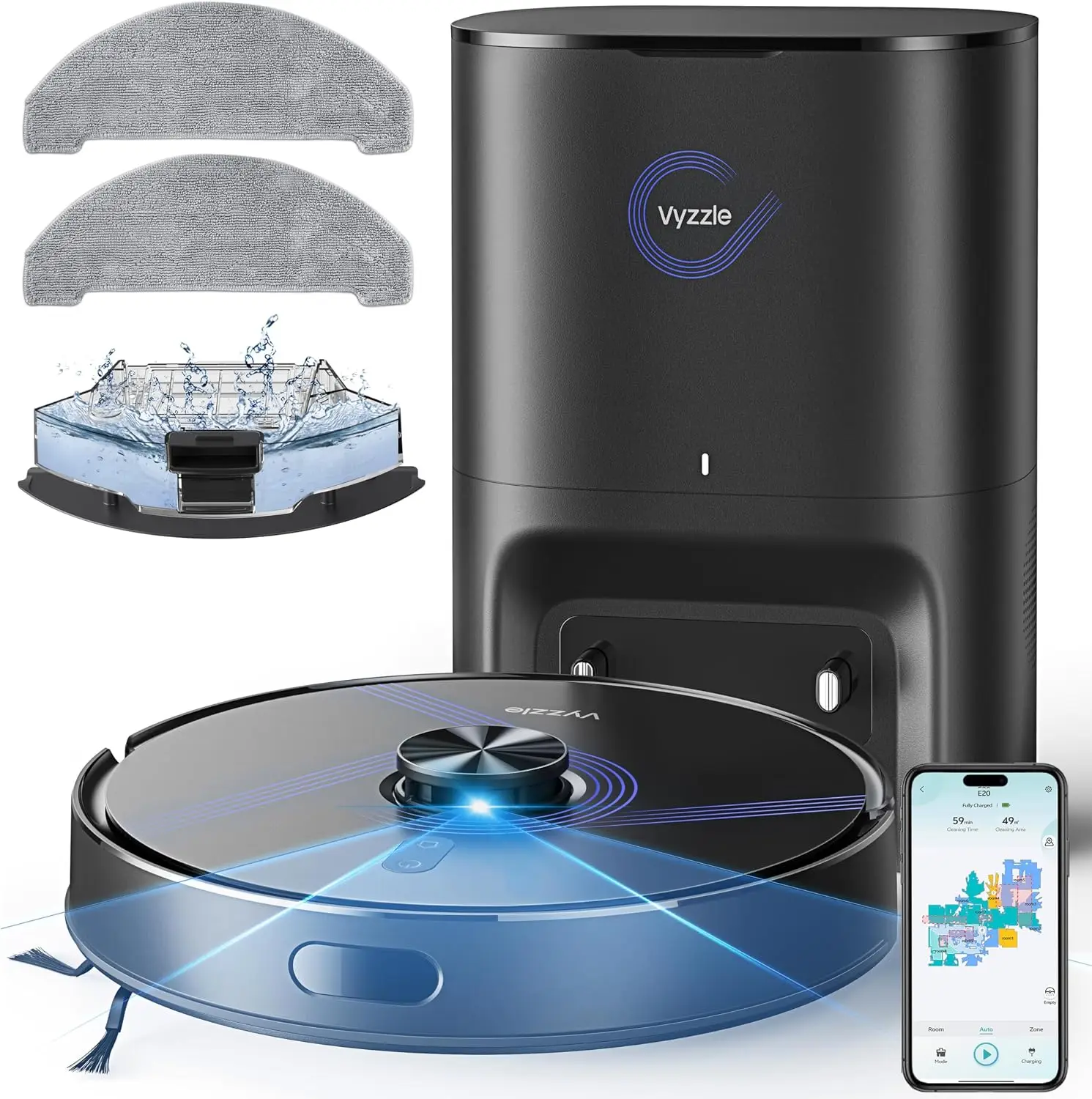 ^For Robot Vacuum and Mop, 8000Pa Self Emptying Robot Vacuum with LiDAR Navigation & Smart Mapping, Robotic Vacuum Cleaner for P