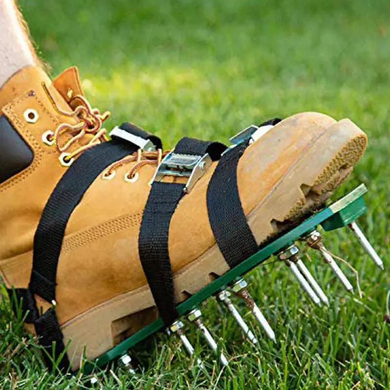 Lawn Aerator Shoes Grass Aerator Lawn Aerator Adjustable Snap-On 3/4-Inch Spikes Strong Tough Gardening Tool Spike Aerator For