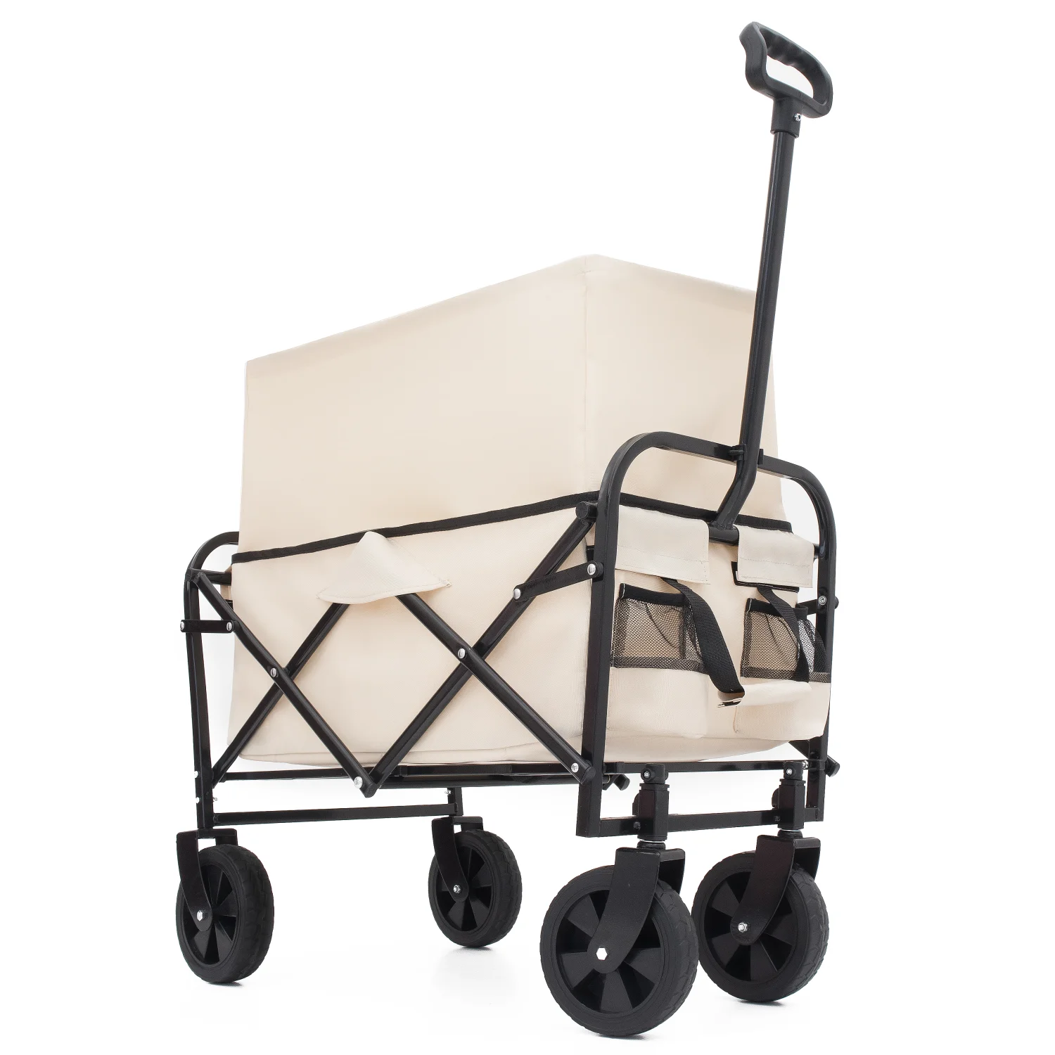 

Collapsible Foldable Wagon Cart Beach Wagon Heavy Duty Utility Cart Utility Wagon Grocery Cart for for Camping Shopping Sports G