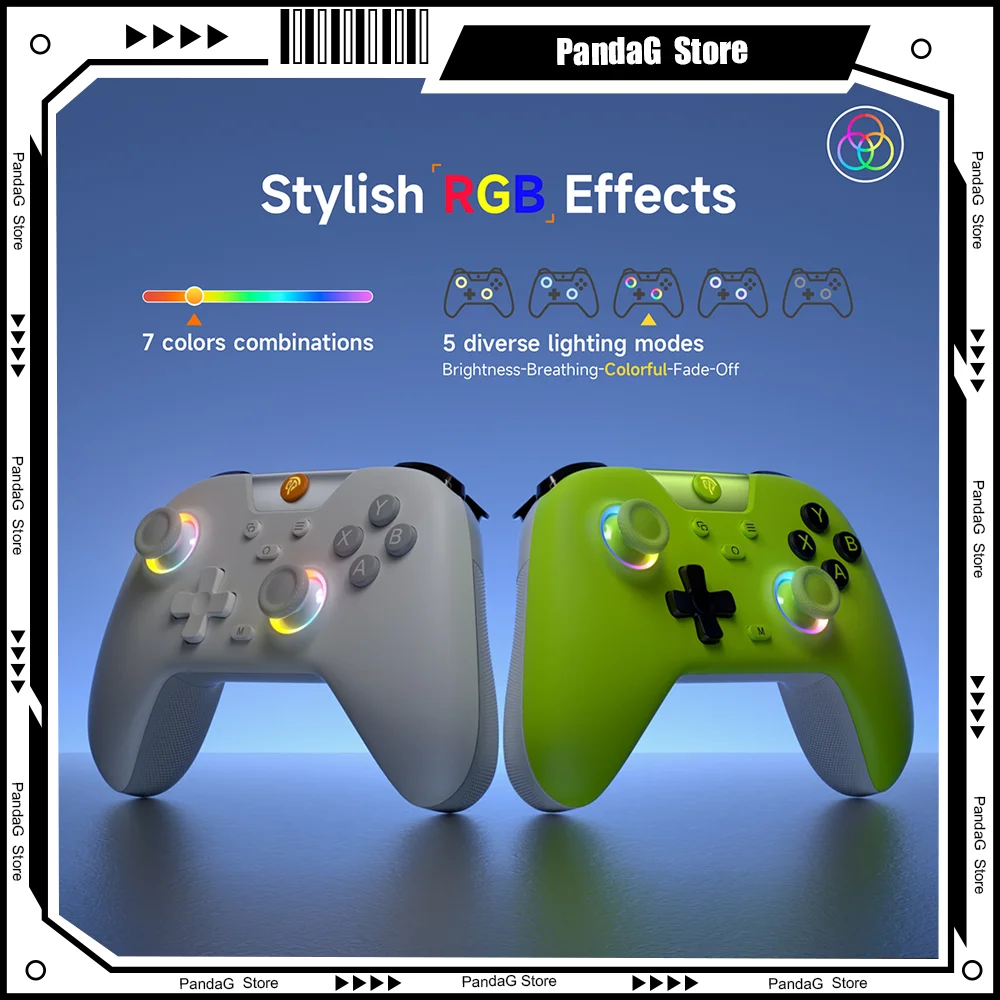 

EasySMX X05 Wireless Gamepad Hall Effect Bluetooth Gaming Controller Gamer RGB Compatible with PC/Phone/Switch/Steam Lightwukong