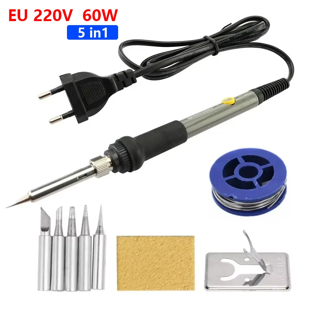 60W Einstellbarer Temperatur-Elektrolötkolben, Schweißkolben, Rework-Station, Heißluftstift, DIY-Reparaturwerkzeug