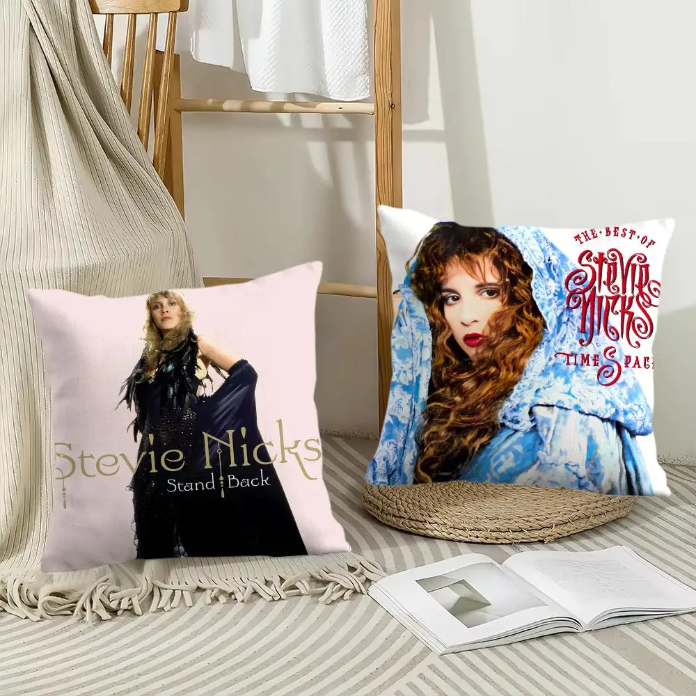 Vintage S-Stevie Nicks Singer Cushion Cover Pillow Case Short Plush Square Throw Pillow Covers Pillowcase Sofa Home Decor Gift
