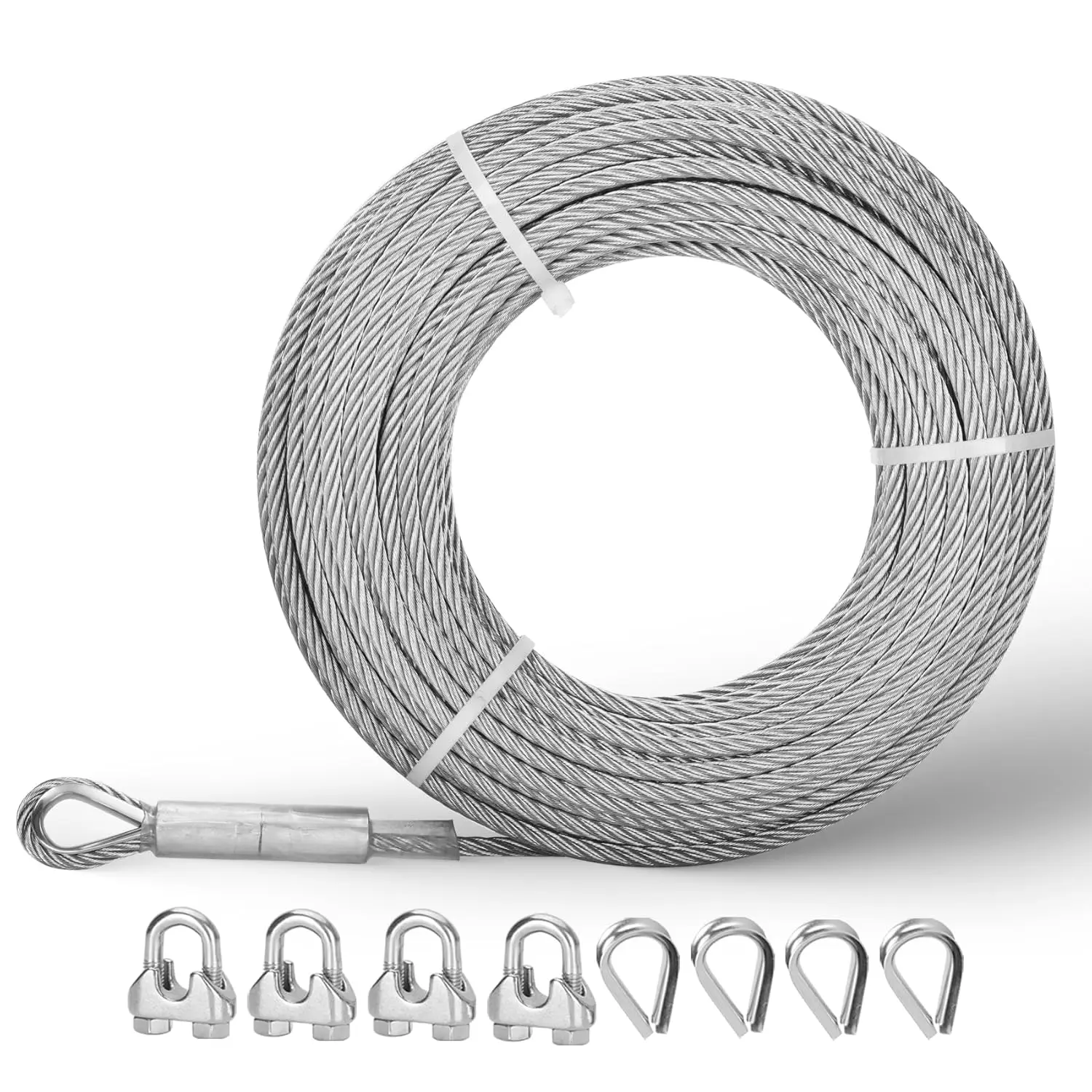 Stainless Steel Cable, 7x19 Strands Wire Rope Cable, Wire Rope with 12000 lbs Breaking Strength, Stainless Steel Wire Rope with