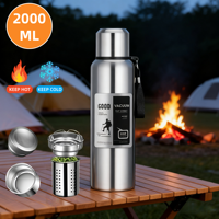 2000ML Large Capacity Cold Thermal Thermos Tumbler Stainless Steel Insulated Water Bottle Insulation Flask Pot Travel Mug