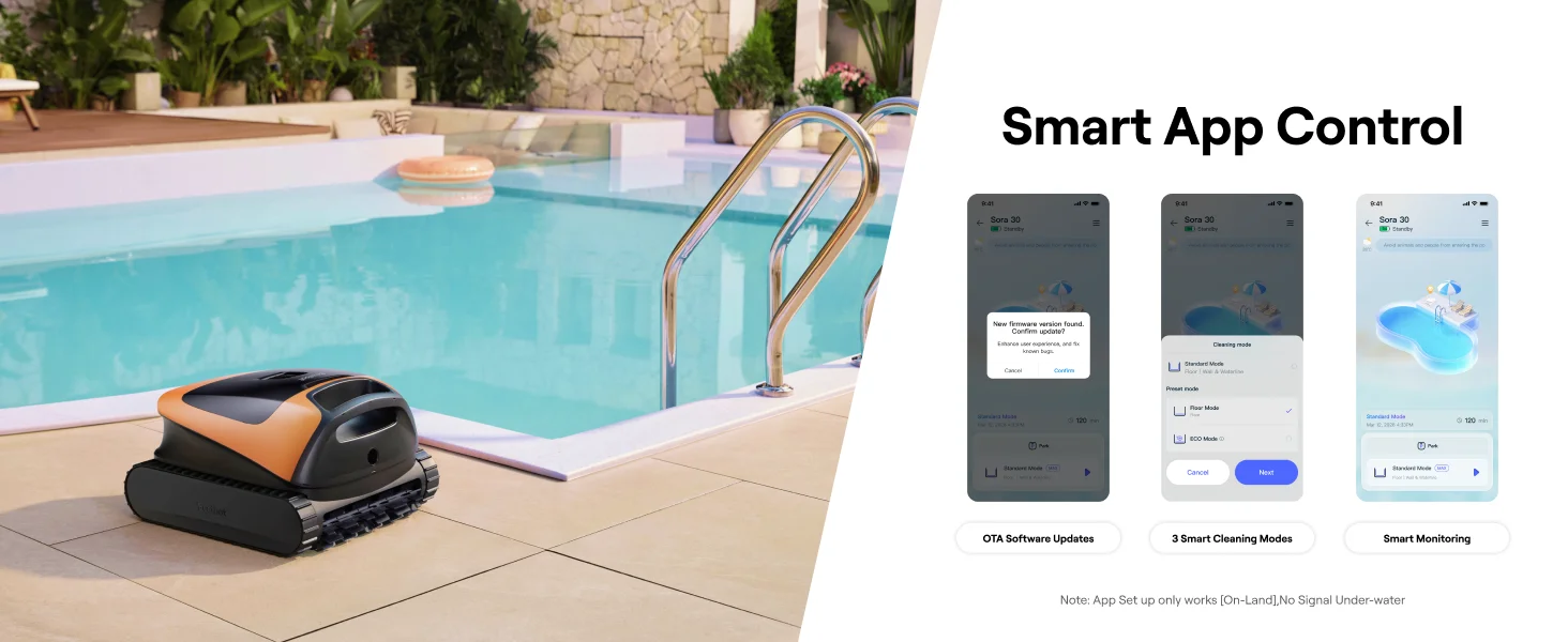 Beatbot Sora 30 Kabelloser Roboter-Poolreiniger, 6800GPH 4-in-1 Staubsauger mit Reinigung der Sonnenliege, einfache Auftriebsreinigung, 5L Behälter – Detail 12