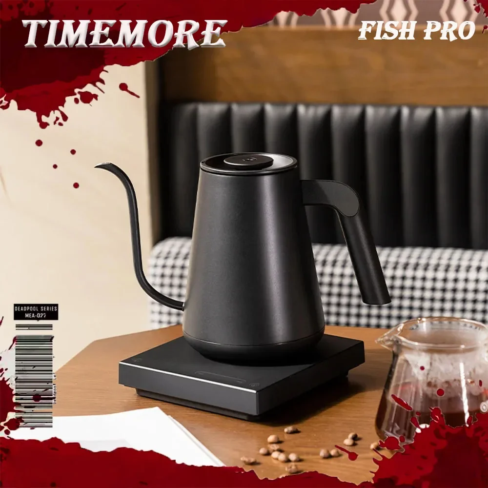 Timemore Fish Pro Temperature-Controlled Coffee Pot Stainless Steel 900ml Home Competition Pot Fine-Mouthed Customized Kettle