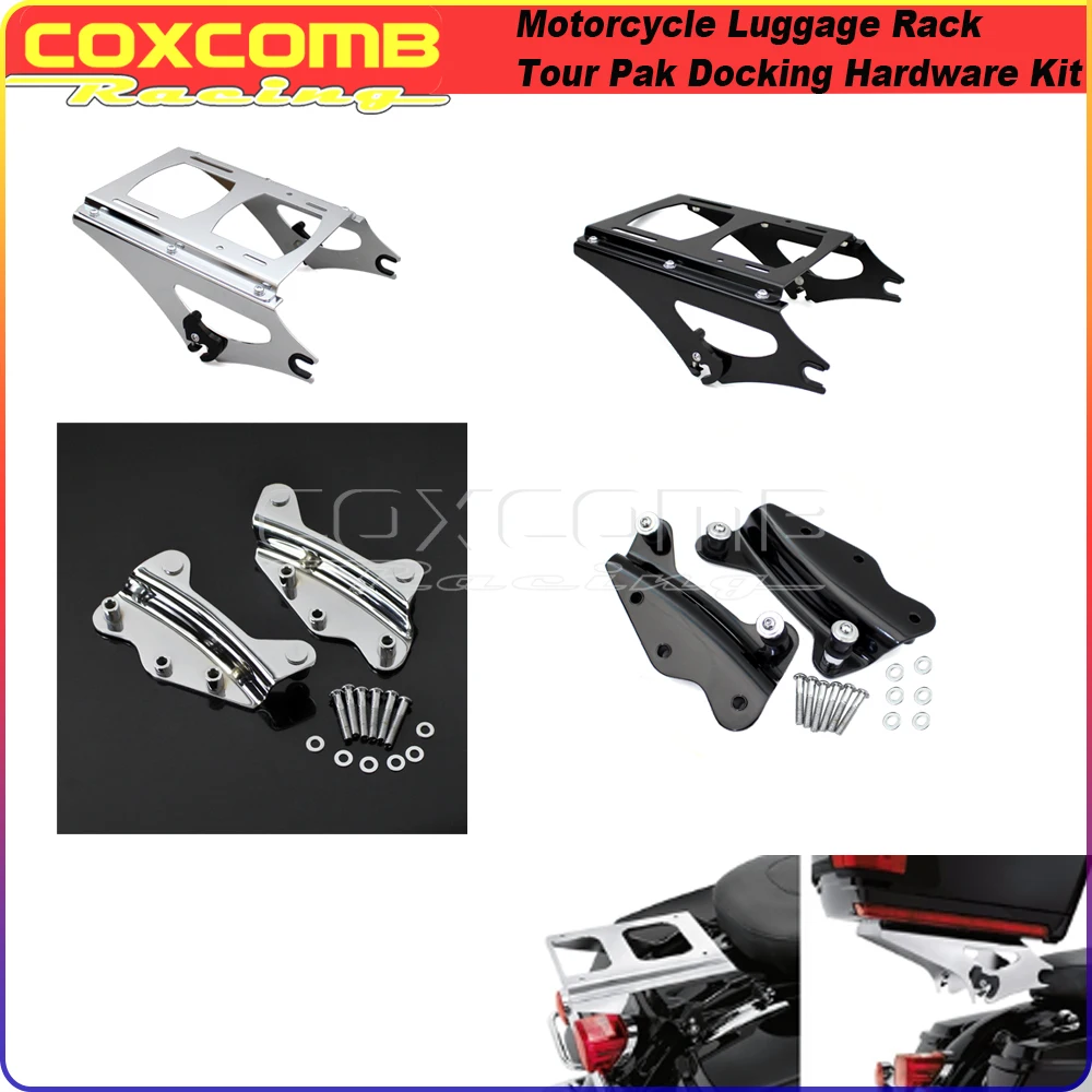 

Motorcycle Chrome Luggage Rack Tour Pak Docking Hardware Kit Mounting Bracket For Harley Touring Road King Road Street Glide