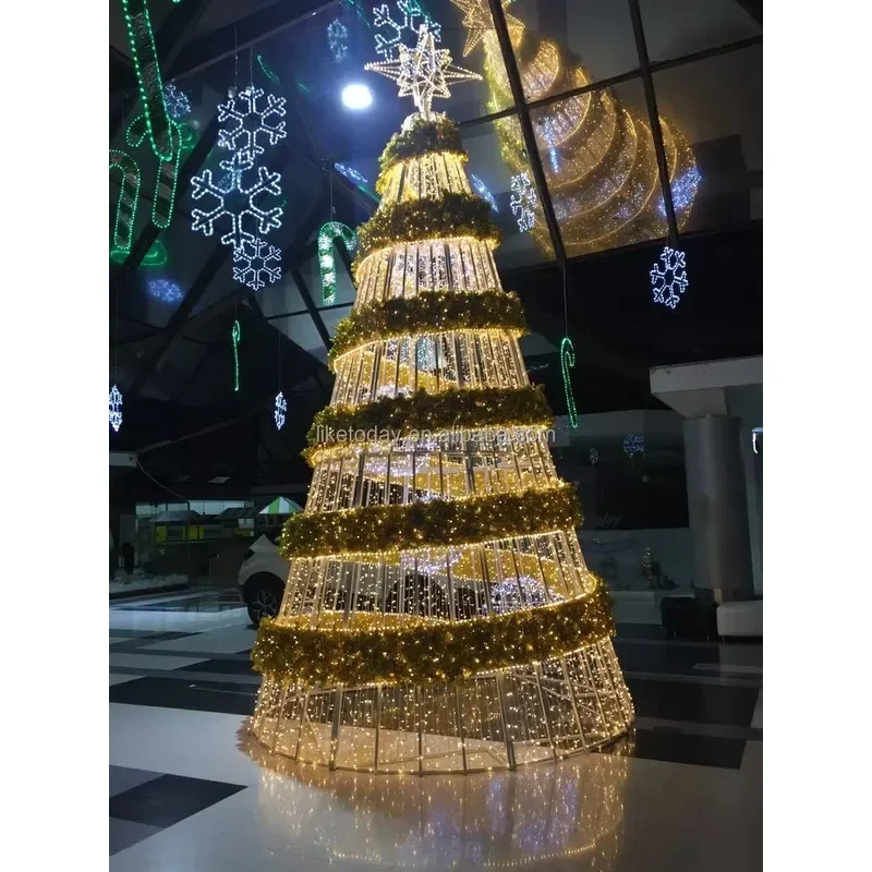 Customization Huge LED Christmas Light 3M-8M Snowflake Deer Ball Lights Outdoor IP65 Park Street Zoo Hall Decoration