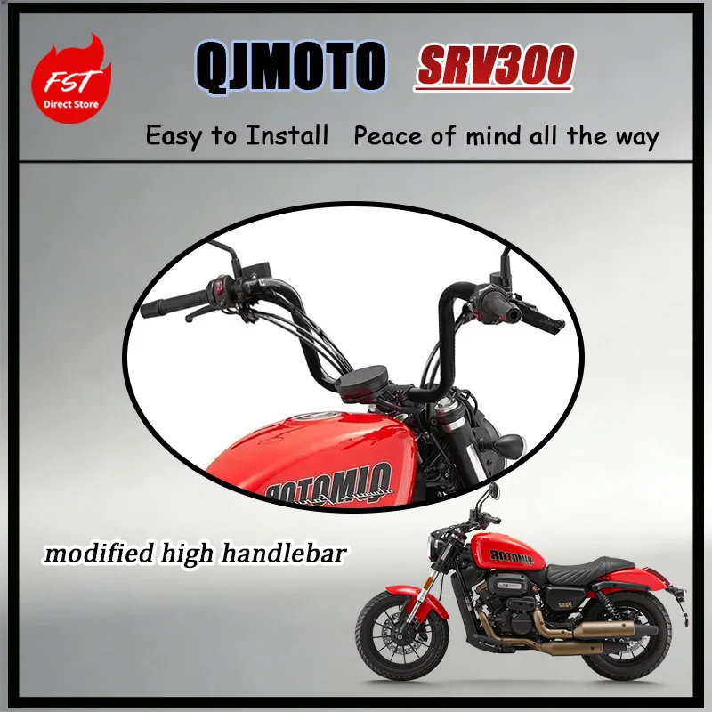 For QJMOTO Flash 300S SRV300 Vintage High Rise Handlebars Classic Cruise Styling Enhanced Comfort Non-Destructive Installation