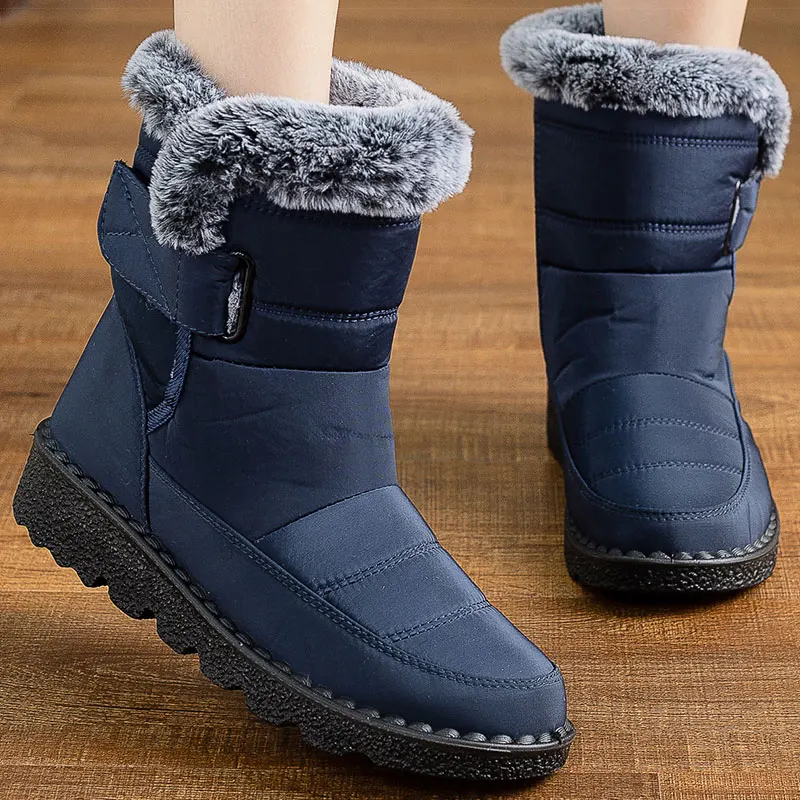 Women\'s Boots Wedge Heels Winter Boots With Fur Warm Snow Boots 2024 Trend Winter Shoes Women Platform Winter Footwear Female