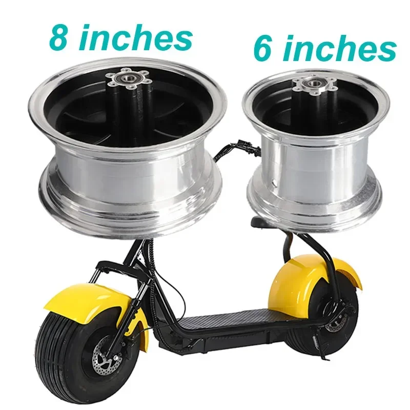 1pcs 6-inch 8-inch aluminum front hub rim suitable for electric vehicles, three-wheeled scooters, Chinese Harley wheel hubs