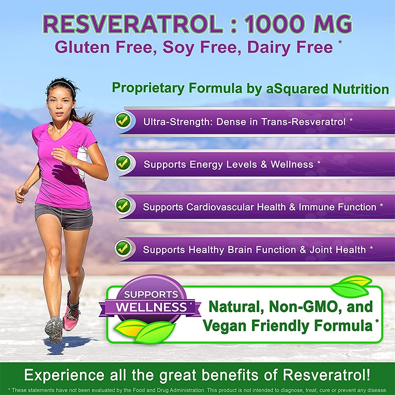 Balincer Resveratrol Antioxidant Supplement-Ondersteunt De Immuun-En Hersenfunctie, Cardiovasculaire Gezondheid En Energieniveaus