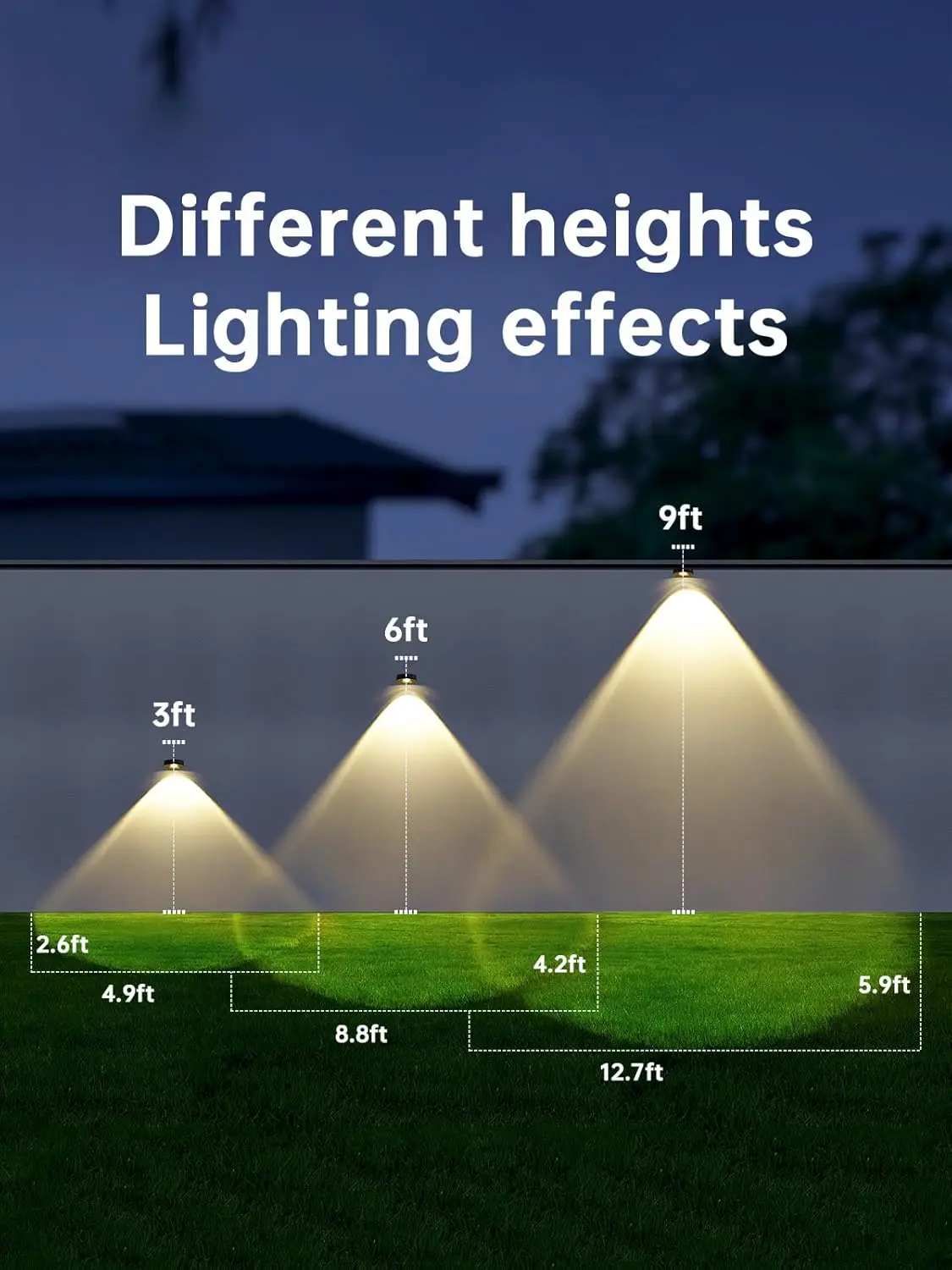 Solar-Wandleuchten für den Außenbereich, wasserdicht, LED, Dämmerung bis Morgendämmerung, 4er-Pack, warmweiß