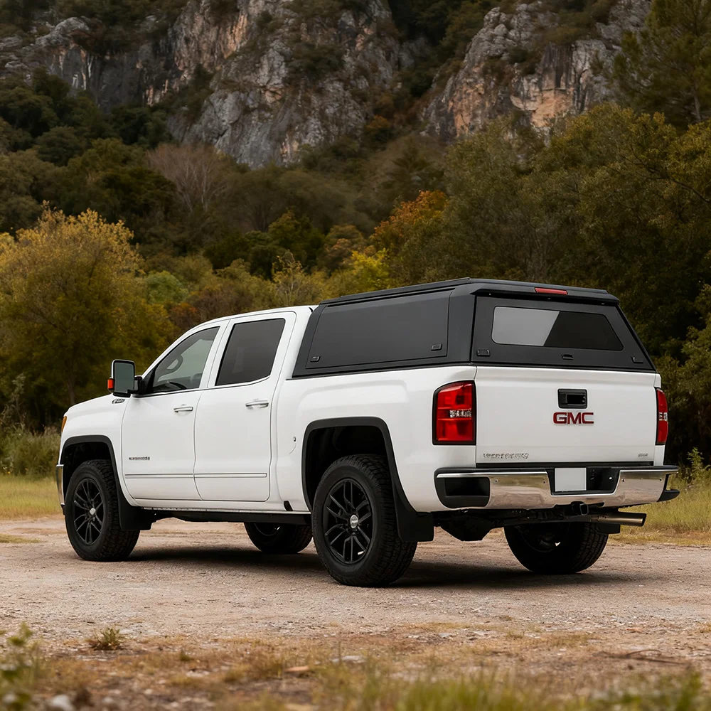 

Dream Garage Factory Direct Heavy-Duty Aluminum Waterproof Locking Truck Canopy Pickup Cover Hardtop For Sierra Chevy Silver