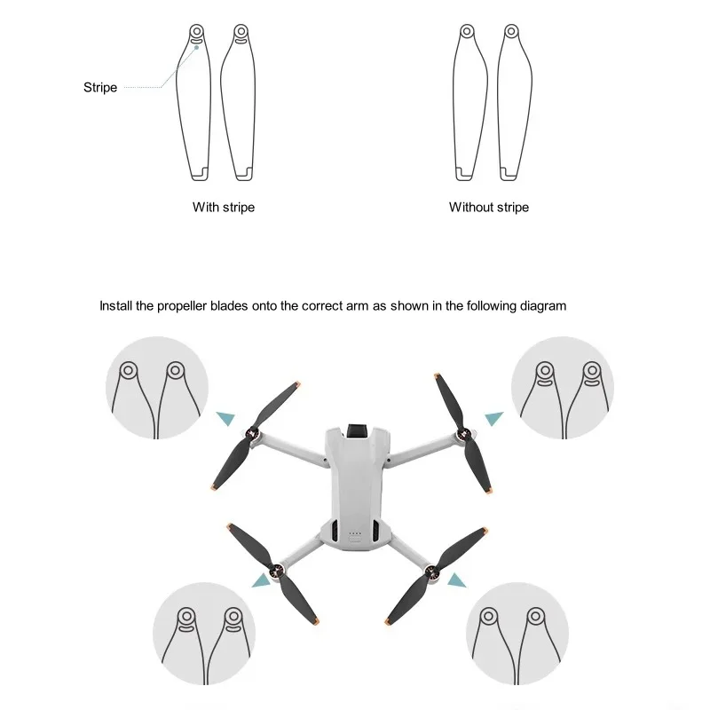 8 unids/set para DJI Mini 3 Blade Mini 3Pro reducción de ruido inferior hélice rápida reemplazo de hoja Drone Accesorios