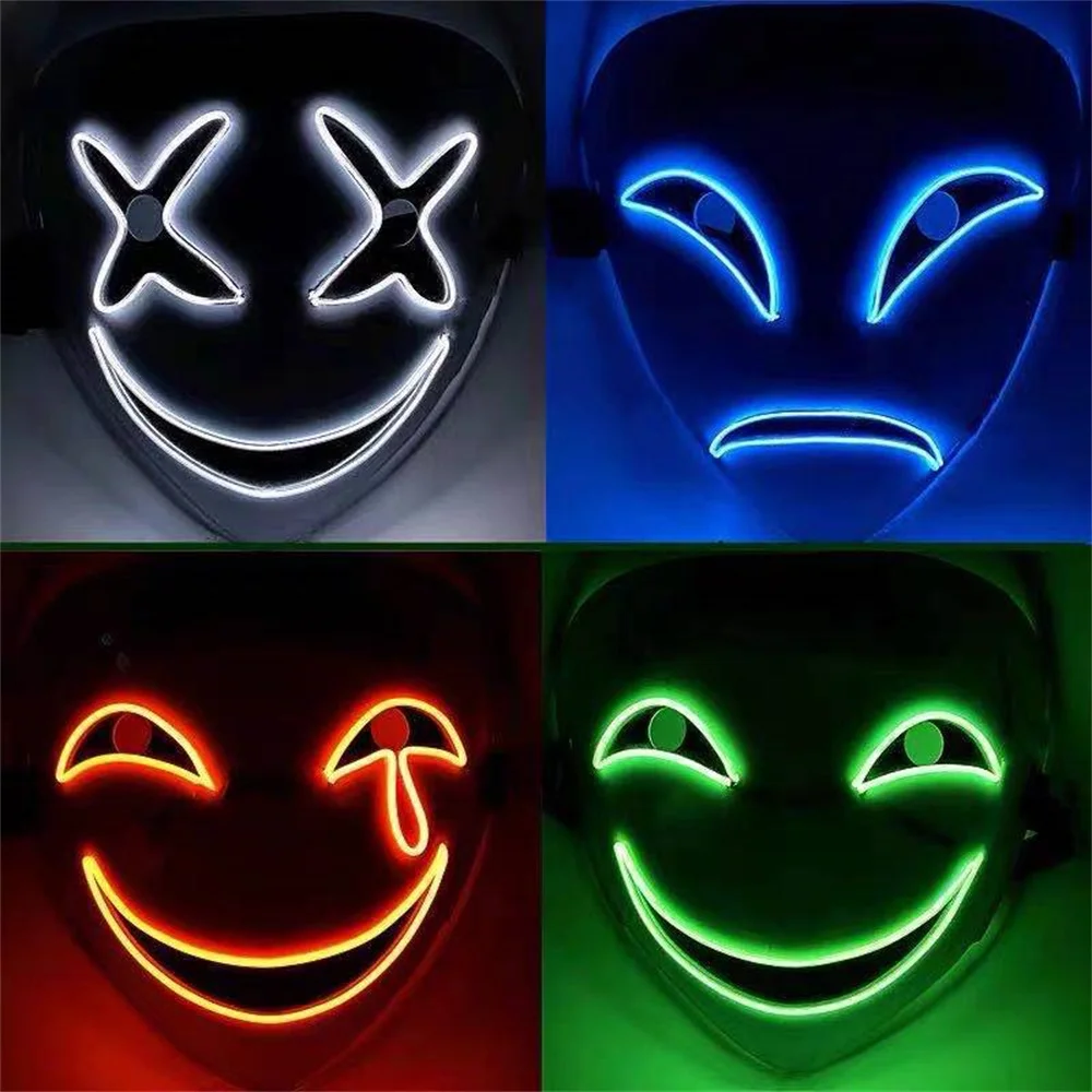 The Smiling Clown Mask 5 Colors Comfortable To Wear Soft Light High Quality Material Unique Led Design Scary Clown Mask Show Abs