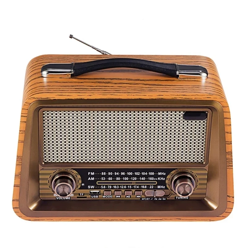 Portable Wooden Retro Radio Wireless Bluetooth Speaker HI-FI Stereo AM/FM/SW Radio Receiver Player USB/TF Card MP3 Classic Style