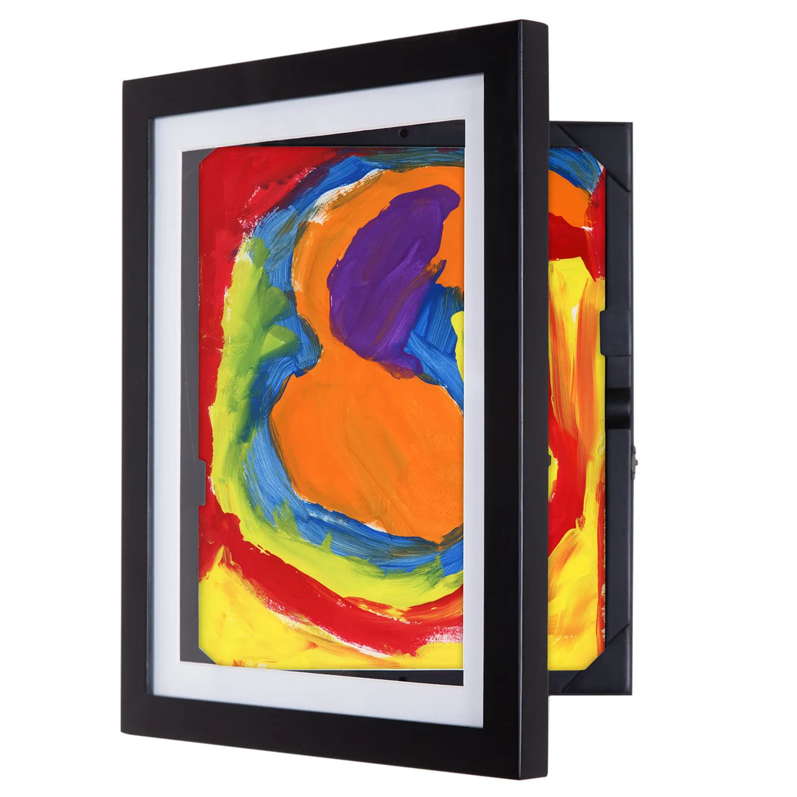 Wooden Photo Frame Profile Decorative Poster Holder Decors Front Open Artwork Frame 35x26x3.5cm for displaying kids' artwork