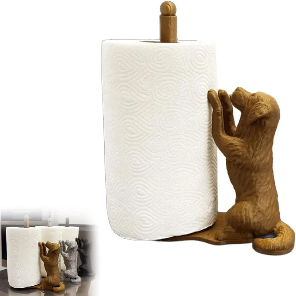 New PLA Animals Paper Towel Holder Dog 3D Printed Dog Paper Towel Holder Toilet Paper Roll Holder Bathroom