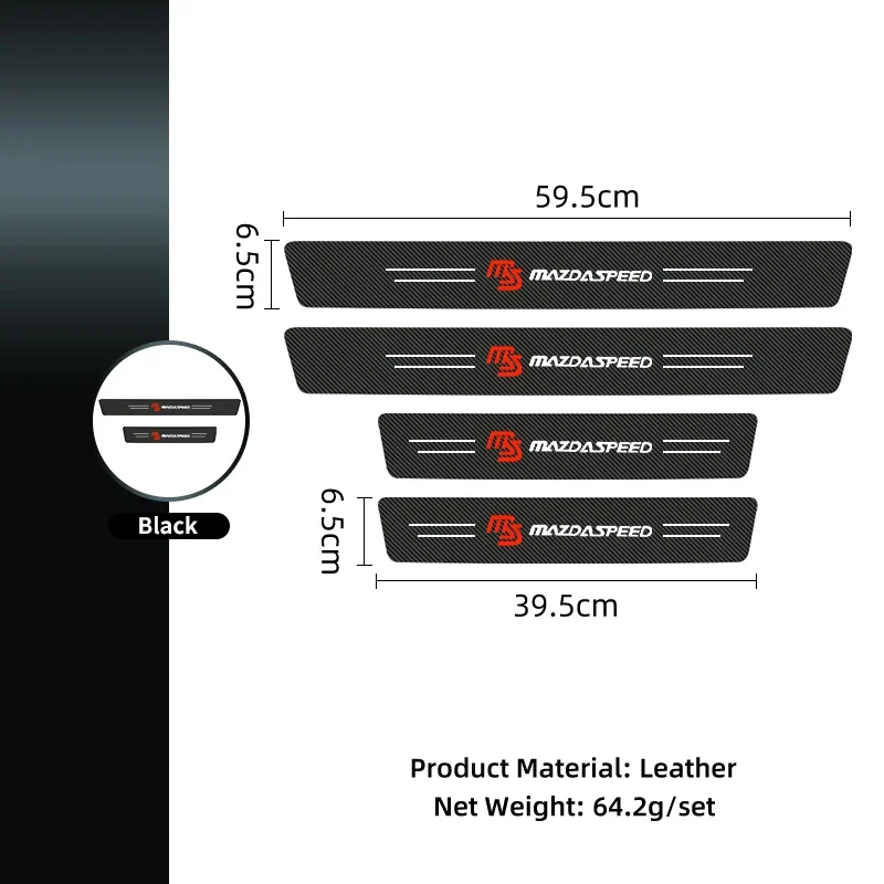 

4PCS Door Sill Sticker Mazda 3、6、2、5、Mazda CX3 CX4 CX5 CX30 CX7 CX8 CX9 RX7 Atenza Axela