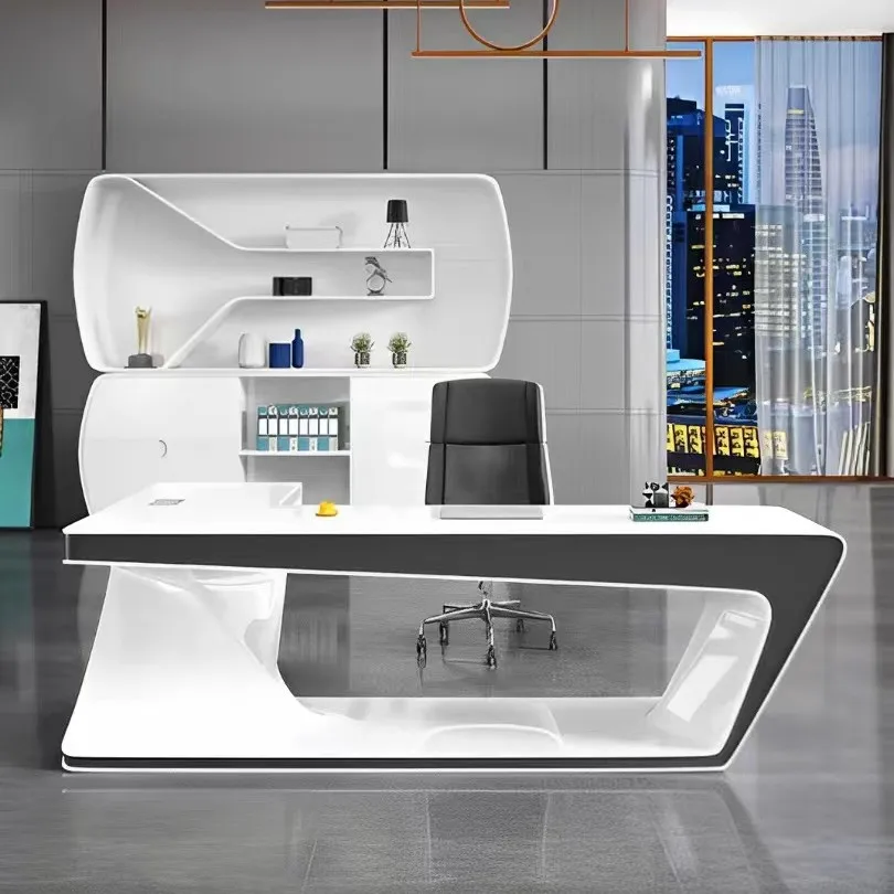

Corner Desk Painting Creative Boss Desk High-end President Desk Modern Office Modern Simplicity