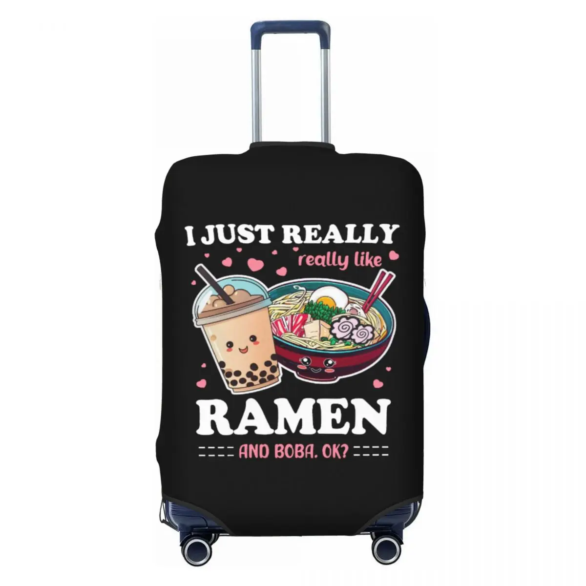 

Custom Just A Girl Who Loves Ramen And Boba Suitcase Cover Elastic Travel Luggage Covers for 18-32 inch