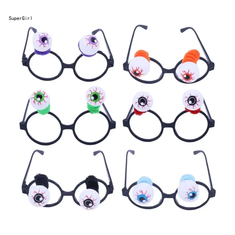 Halloween Party Eyeglasses Cosplay Costume Glasses Accessories Scary Eyeball Eyewear Decorative Glasses Festival Props J78E