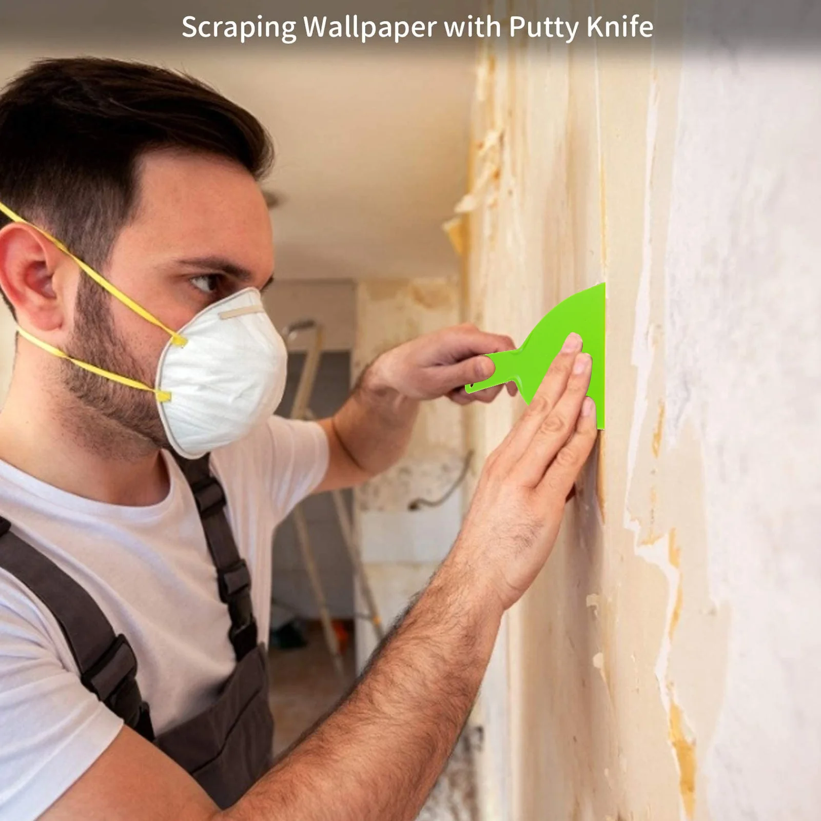 4Pcs Scraper Tools Plastic Wall Floor Cleaner Flexible Putty Knife for Home Window Tile Paint Removal Multi-Purpose Utility