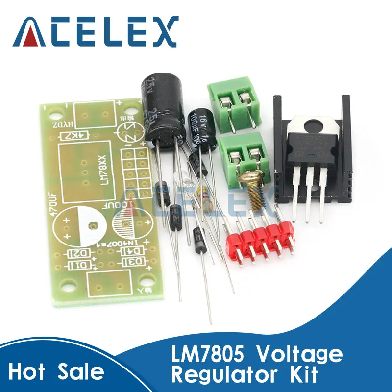 DIY KIT LM7805 L7805 DC/AC Three Terminal Voltage Regulator Power Supply Module 5V 6V 9V 12V Output Max 1.2A