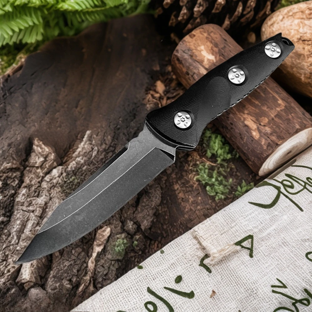 

High-Quality Outdoor Fixed Blade Knife 7Cr13MoV Steel Blade G10 Handle Jungle Exploration Hunting Cutting Tool with Sheath