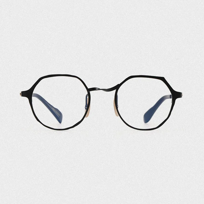 Men' Pure Titanium Irregular Round Frame Glasses Handmade Women Patchwork Color Optical Myopia Eyeglasses Frames Eyewear
