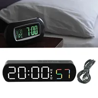 LED Display Digital Clock Multifunctional Creative AAA Batteries/plugged In 12/24H Rectangular Electronic Alarm Clock Timer