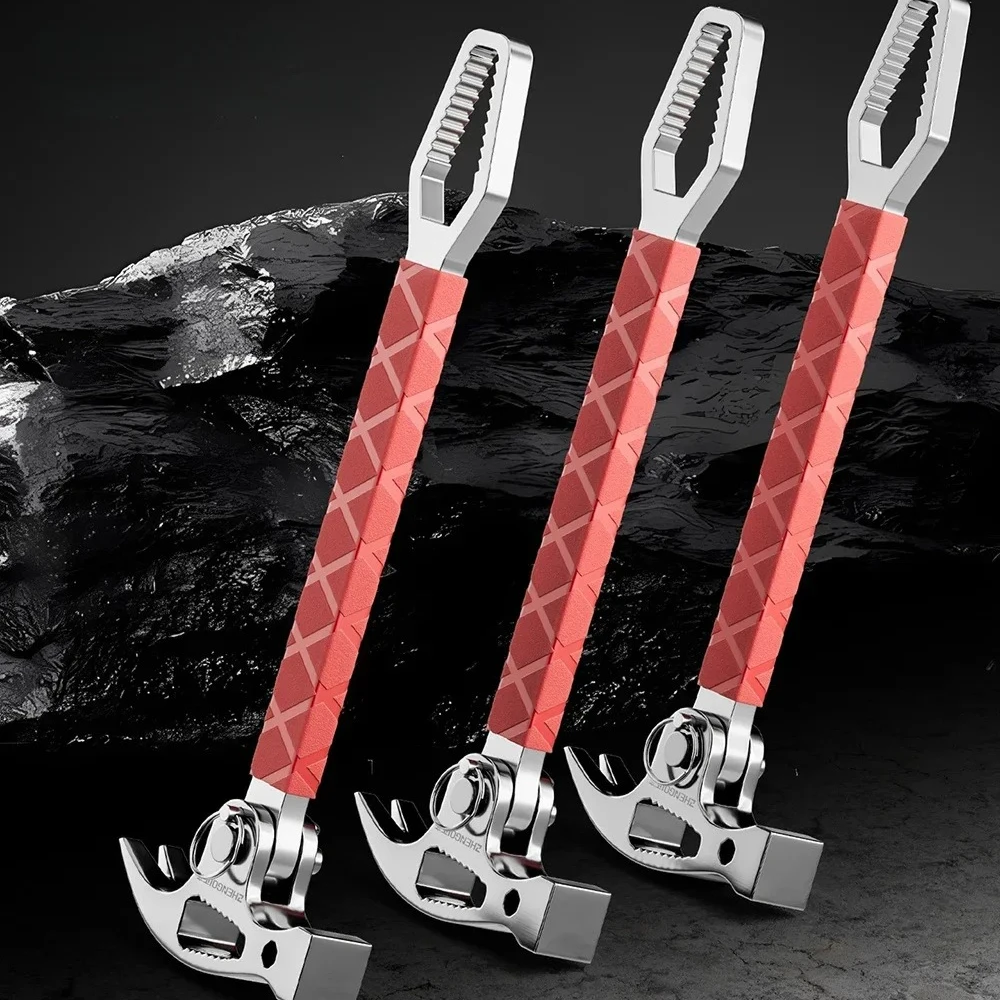 

Multi-function 2-in-1 Claw Hammer Wrench Crowbar One-piece Casting for Glass Breaker Car Repair Carpenter Special Emergency Tool