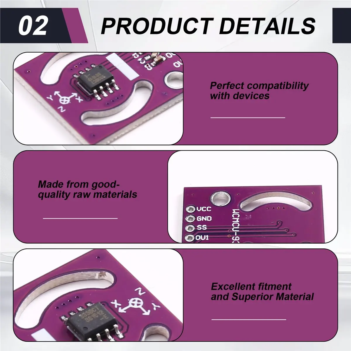 Nices 1 Set MCU-93 MLX90333 3D Handle Joystick Sensor Module Absolute Position SPI Interface for Arduino, Game Controller