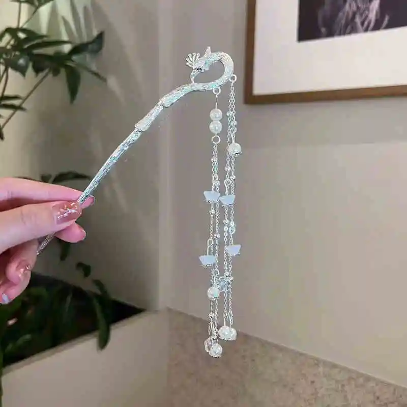 Antique Phoenix Tassel Hairpin Female Chinese Step Hairpin Cheongsam