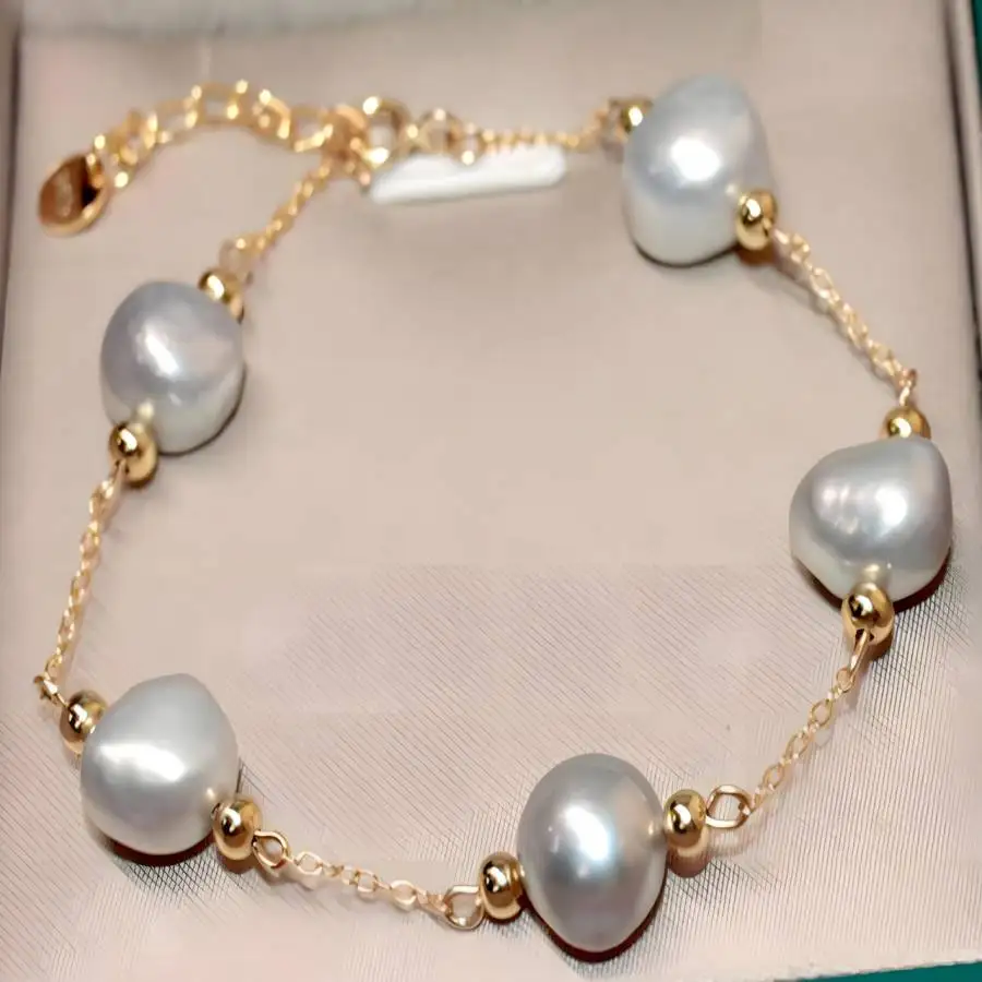 

10-11mm White Baroque Pearl Adjustable Bracelet 7.5 inches Sacred Japa Spiritual elastic Zen Hand zazen Tibetan Stone Women