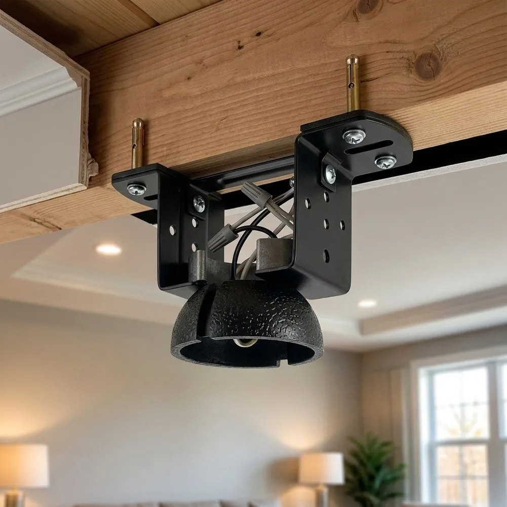 Low Slope Adapter Ceiling Fan Bracket For Peaceful Sleep Wood And Concrete Screws Seamless Motor Support 2.0mm Carbon Steel